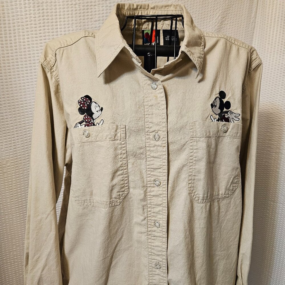 Disney Limited Jerry Leigh Whimsical Safari Mickey & Minnie Kiss Shirt Sz L - Picture 11 of 14